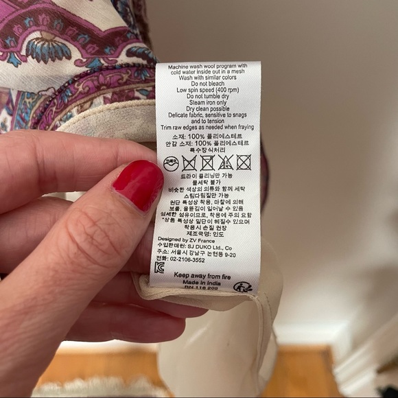 Zadig & Voltaire Rimana Floral Paisley Print Cinch Waist Beaded Dress - Picture 14 of 14